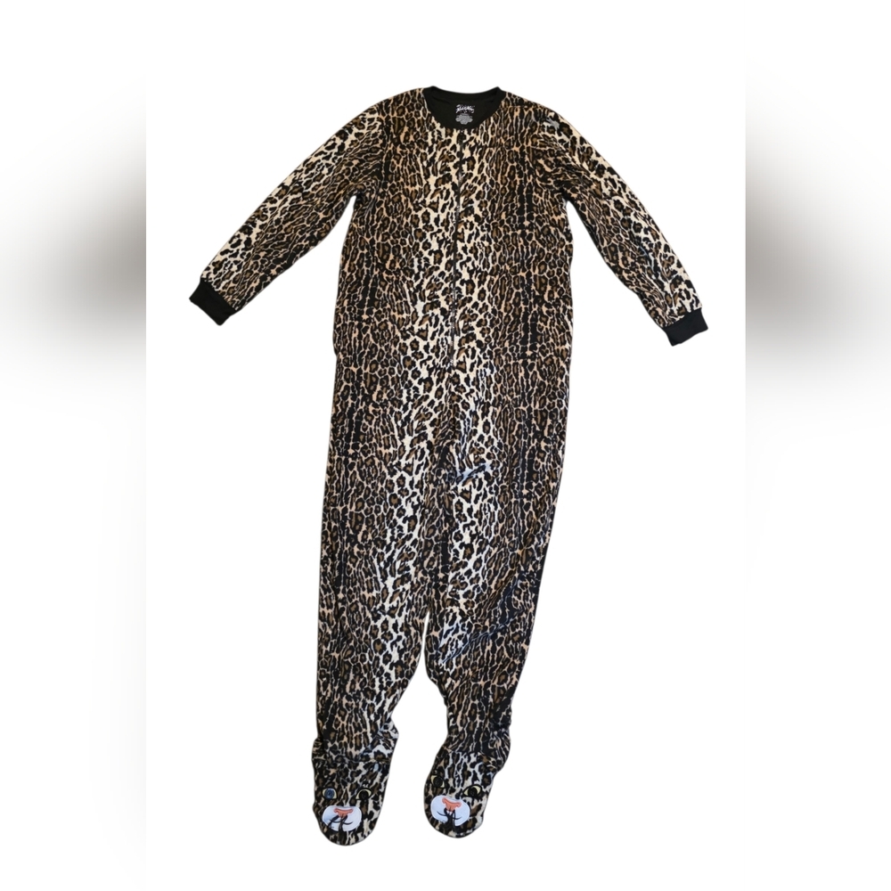 Nick & Nora Leopard Print Women's Pajama Onesie Size Small